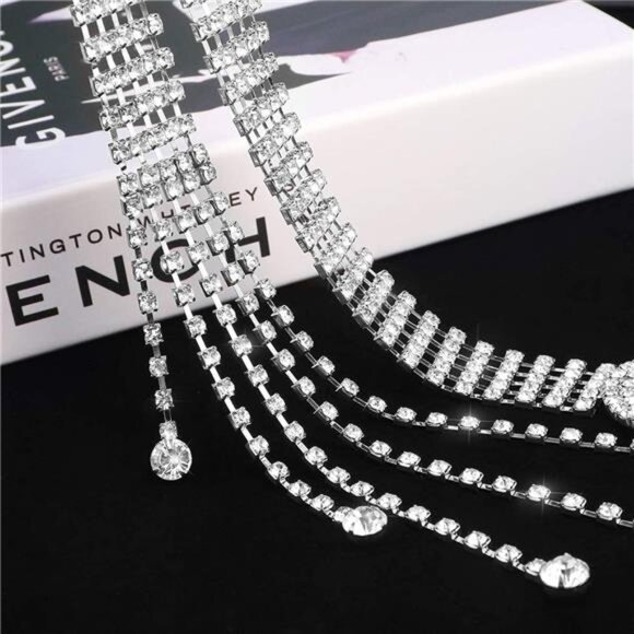 Crystal WaistBelt for Women Rhinestone Chain Belt O-Ring WaistbandBelt for Dress - Picture 5 of 8